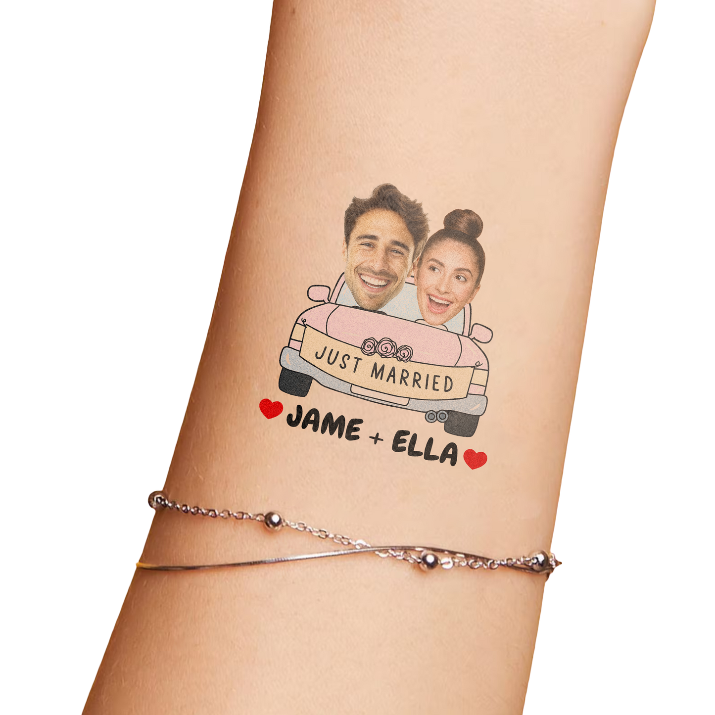 Wedding Custom Groom Bride Face Temporary Tattoo