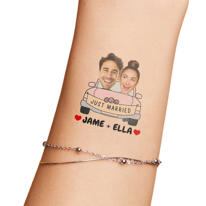 Wedding Custom Groom Bride Face Temporary Tattoo