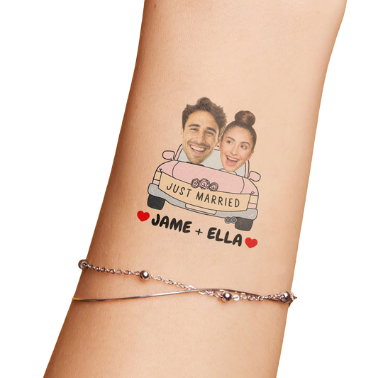 Wedding Custom Groom Bride Face Temporary Tattoo