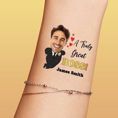 Truly Great Custom Boss Face Temporary Tattoo