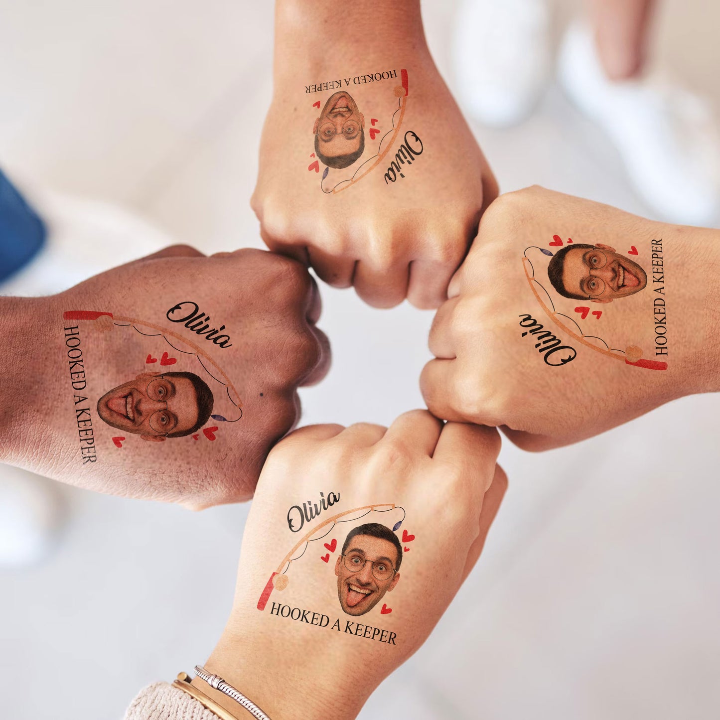 A Keeped Custom Groom Face Temporary Tattoo