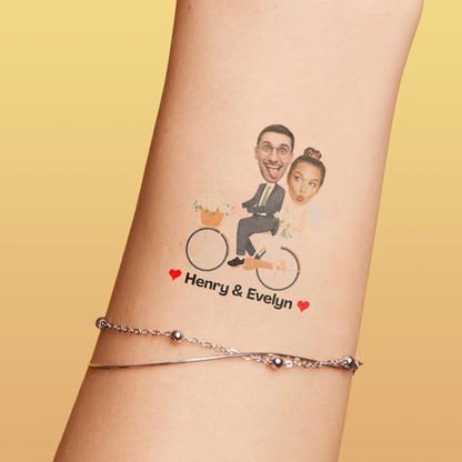 Wedding Custom Groom Bride Face Temporary Tattoo