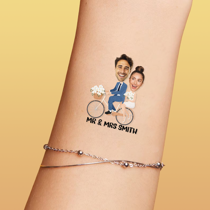 Wedding Custom Groom Bride Face Temporary Tattoo