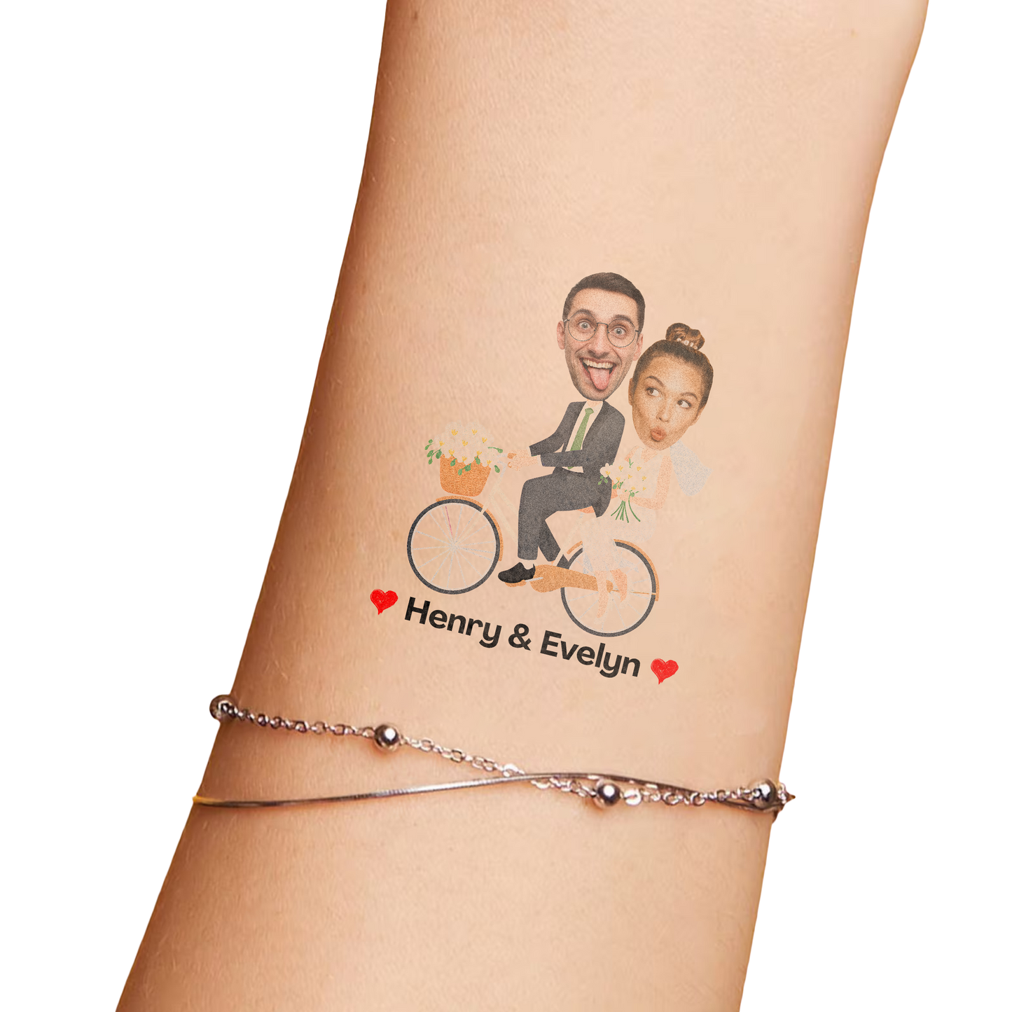 Wedding Custom Groom Bride Face Temporary Tattoo