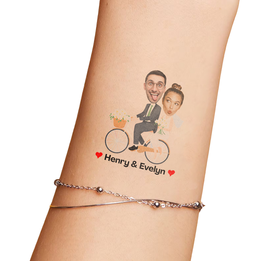 Wedding Custom Groom Bride Face Temporary Tattoo