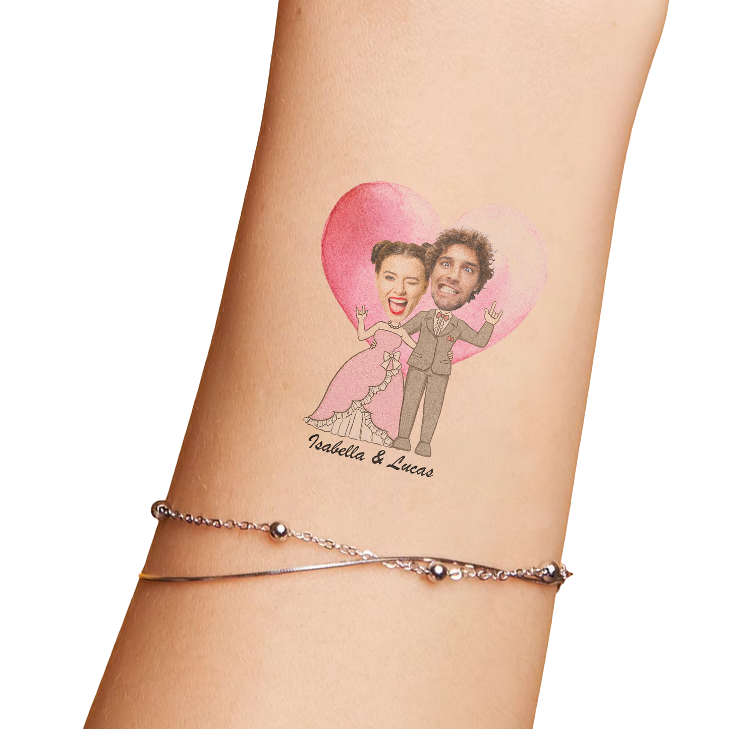 Wedding Custom Groom Bride Face Temporary Tattoo