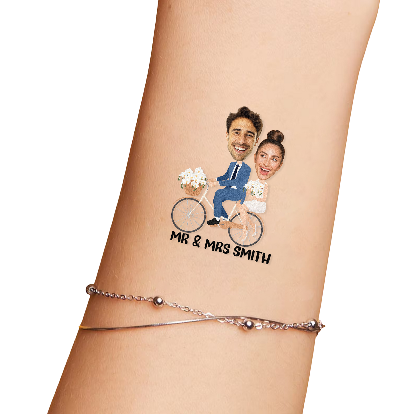 Wedding Custom Groom Bride Face Temporary Tattoo
