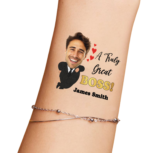 Truly Great Custom Boss Face Temporary Tattoo
