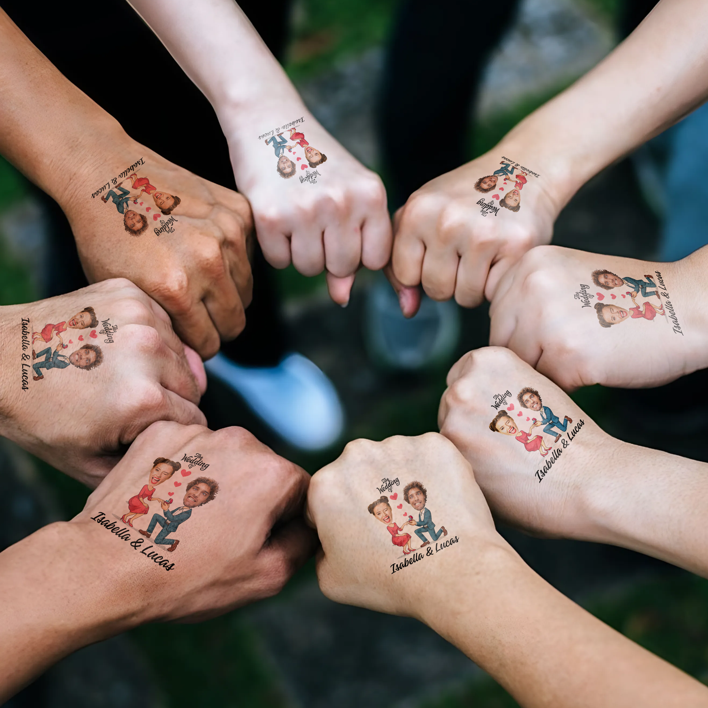 Wedding Custom Groom Bride Face Temporary Tattoo