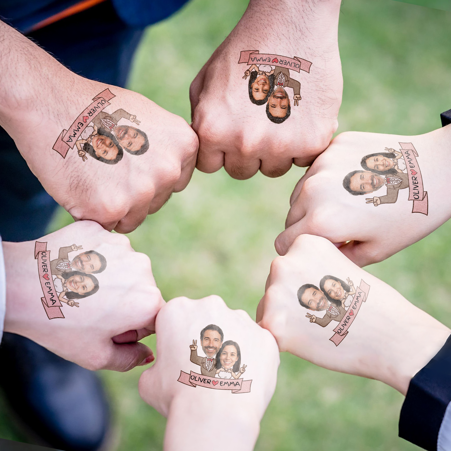 Wedding Custom Groom Bride Face Temporary Tattoo
