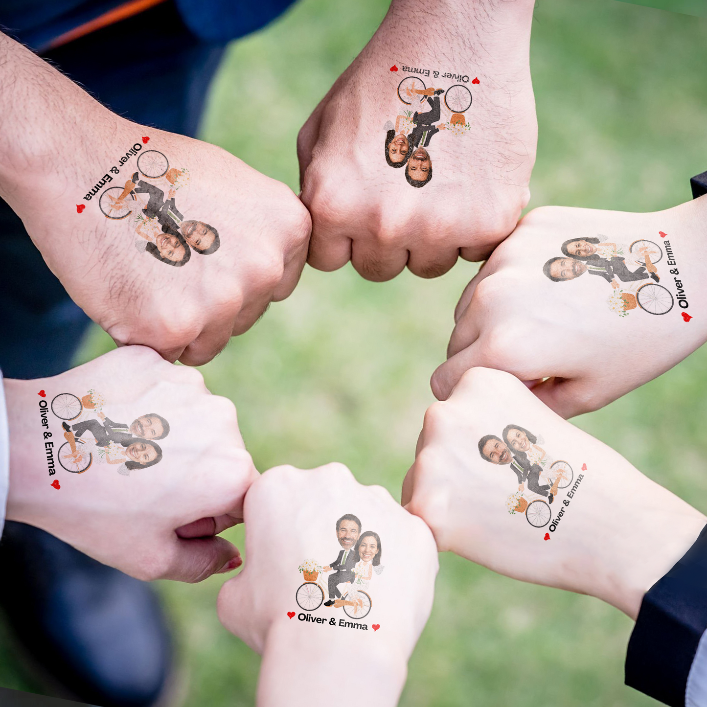 Wedding Custom Groom Bride Face Temporary Tattoo