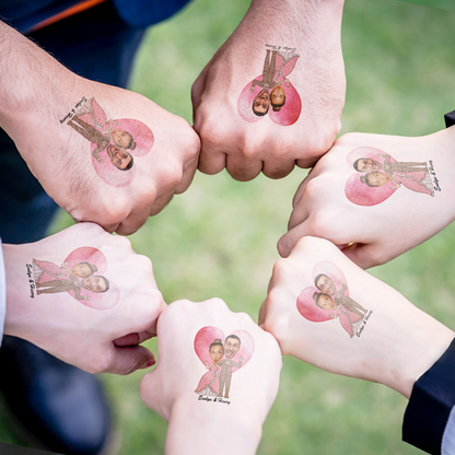 Wedding Custom Groom Bride Face Temporary Tattoo