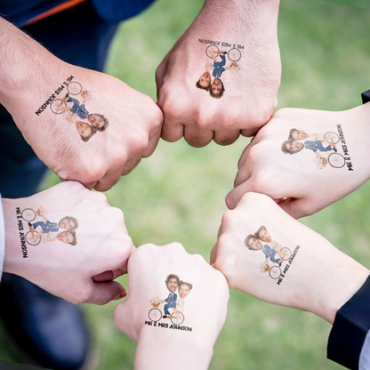 Wedding Custom Groom Bride Face Temporary Tattoo