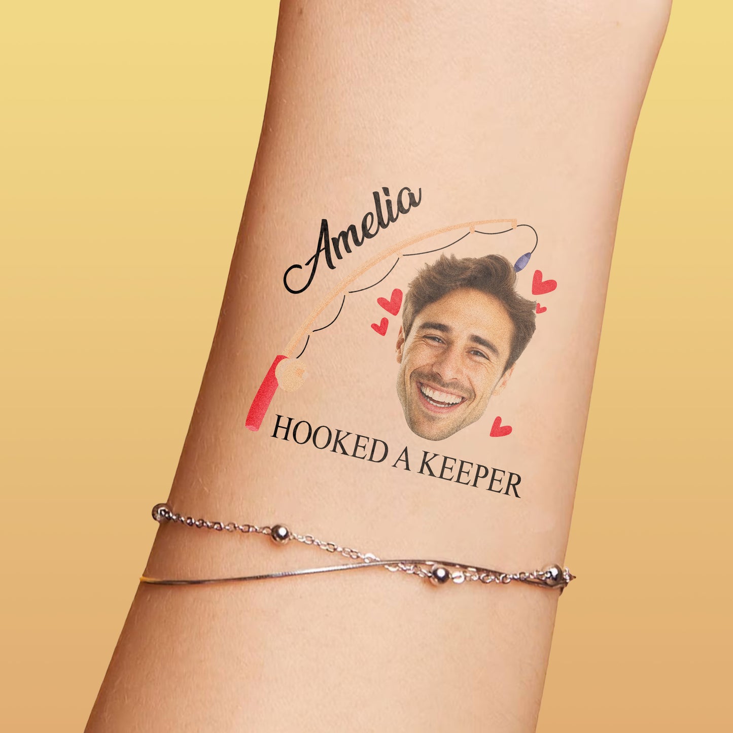 A Keeped Custom Groom Face Temporary Tattoo