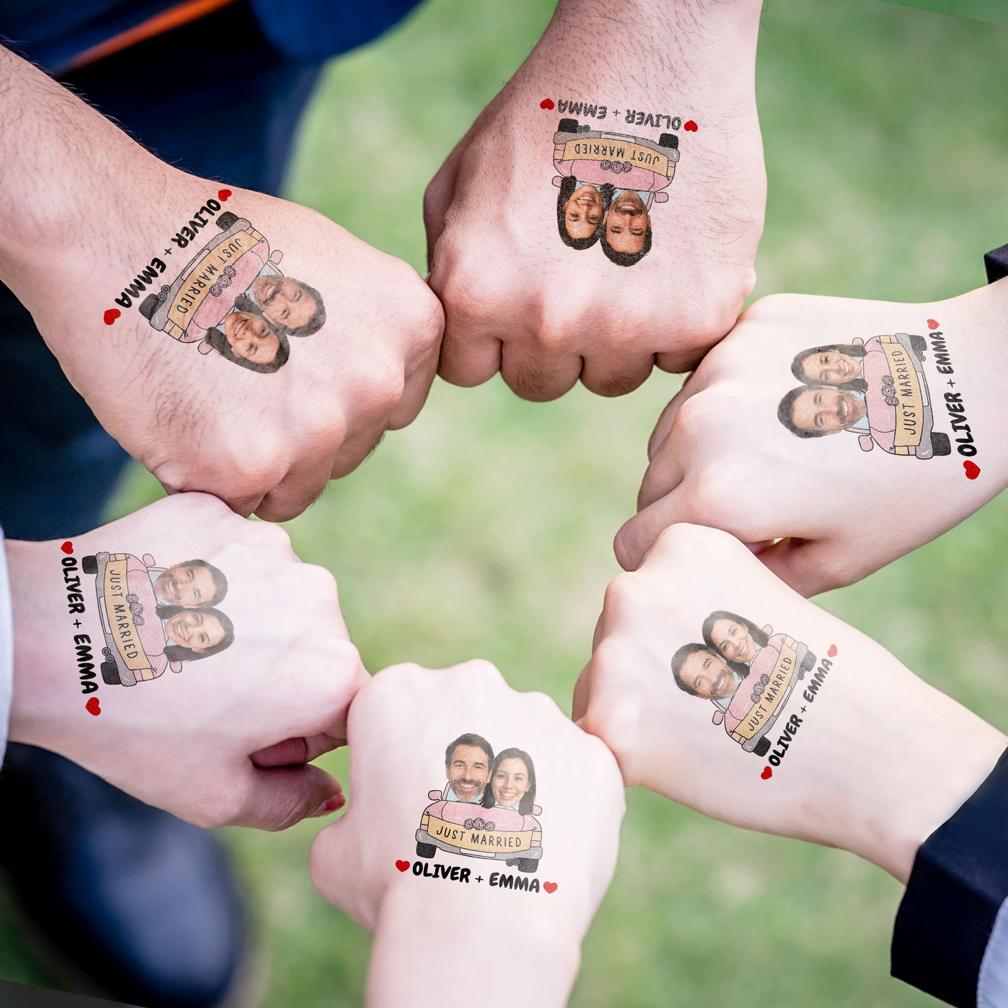 Wedding Custom Groom Bride Face Temporary Tattoo