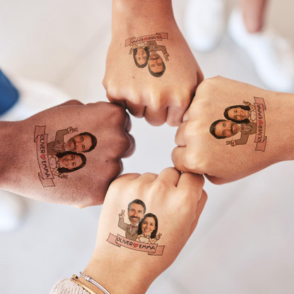Wedding Custom Groom Bride Face Temporary Tattoo
