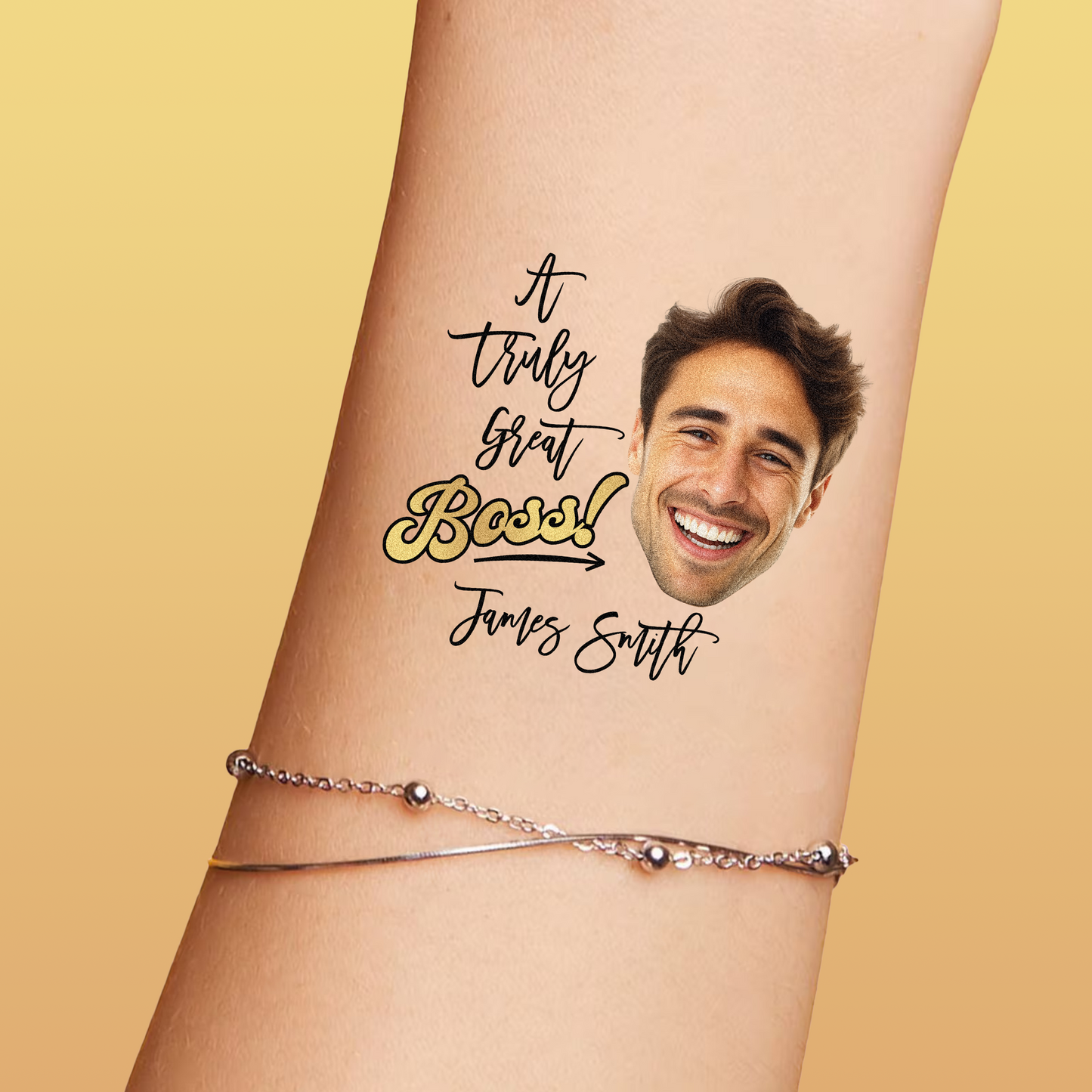 Truly Great Custom Boss Face Temporary Tattoo