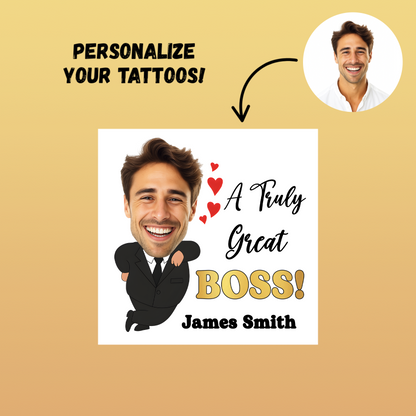 Truly Great Custom Boss Face Temporary Tattoo