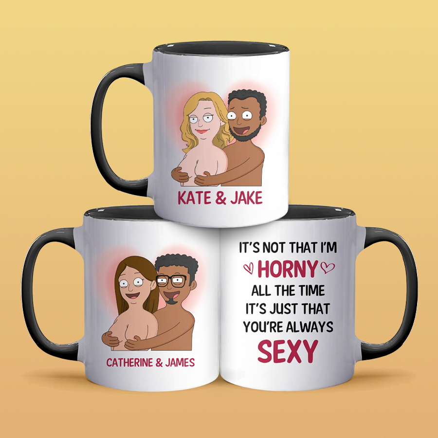 It's Not That I'm Horny - Personalized Accent Mug