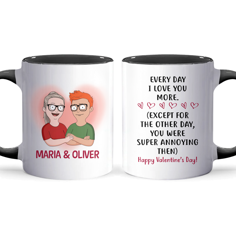 I Love You More - Accent Coffee Mug