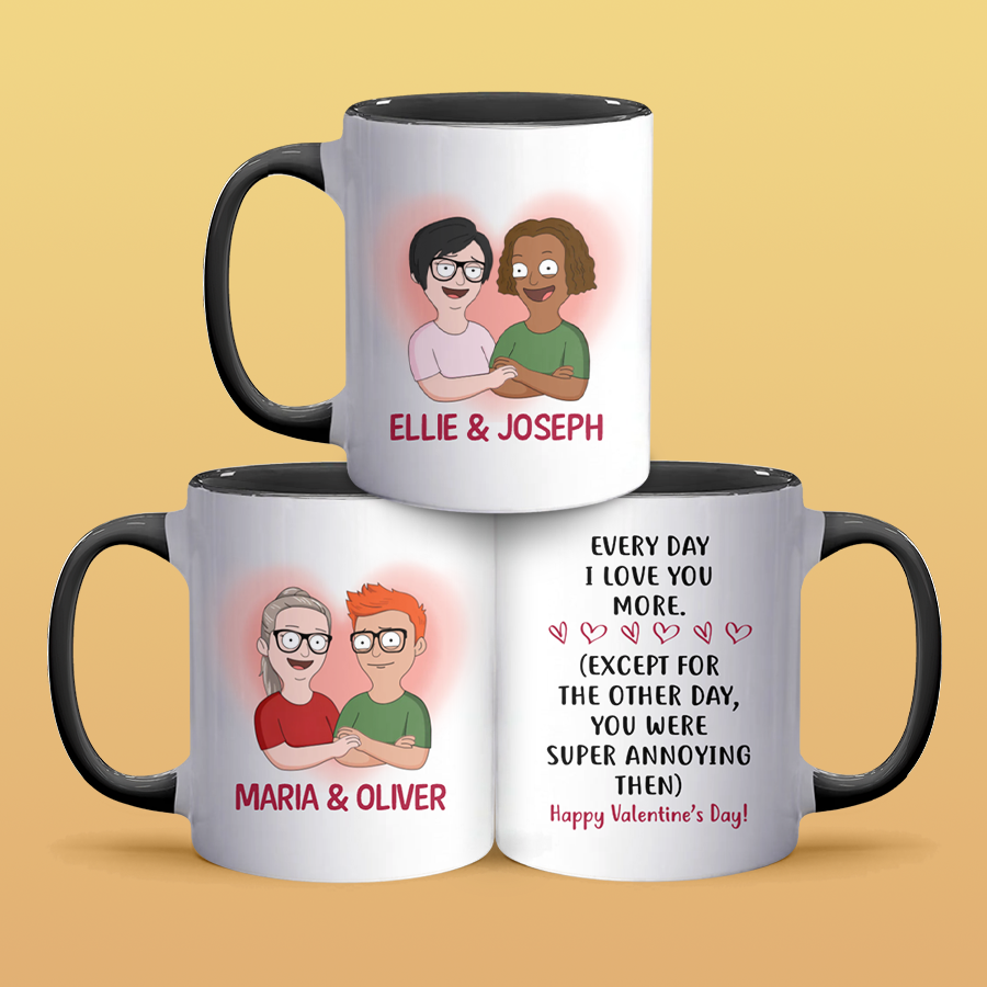 I Love You More - Accent Coffee Mug