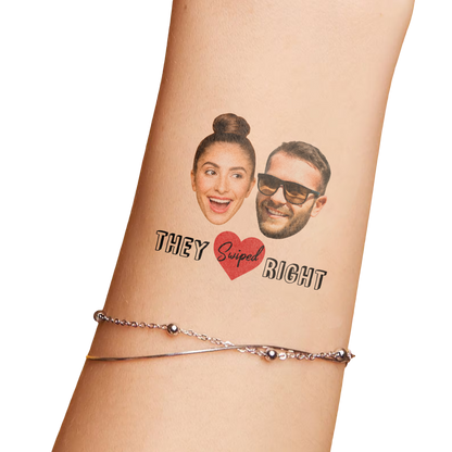 Wedding Custom Groom Bride Face Temporary Tattoo