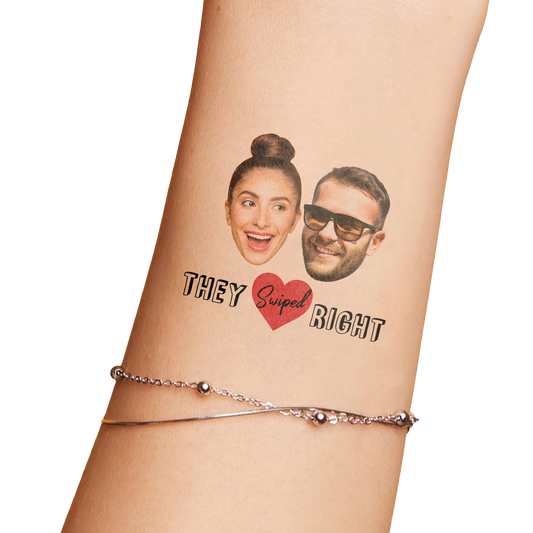 Wedding Custom Groom Bride Face Temporary Tattoo