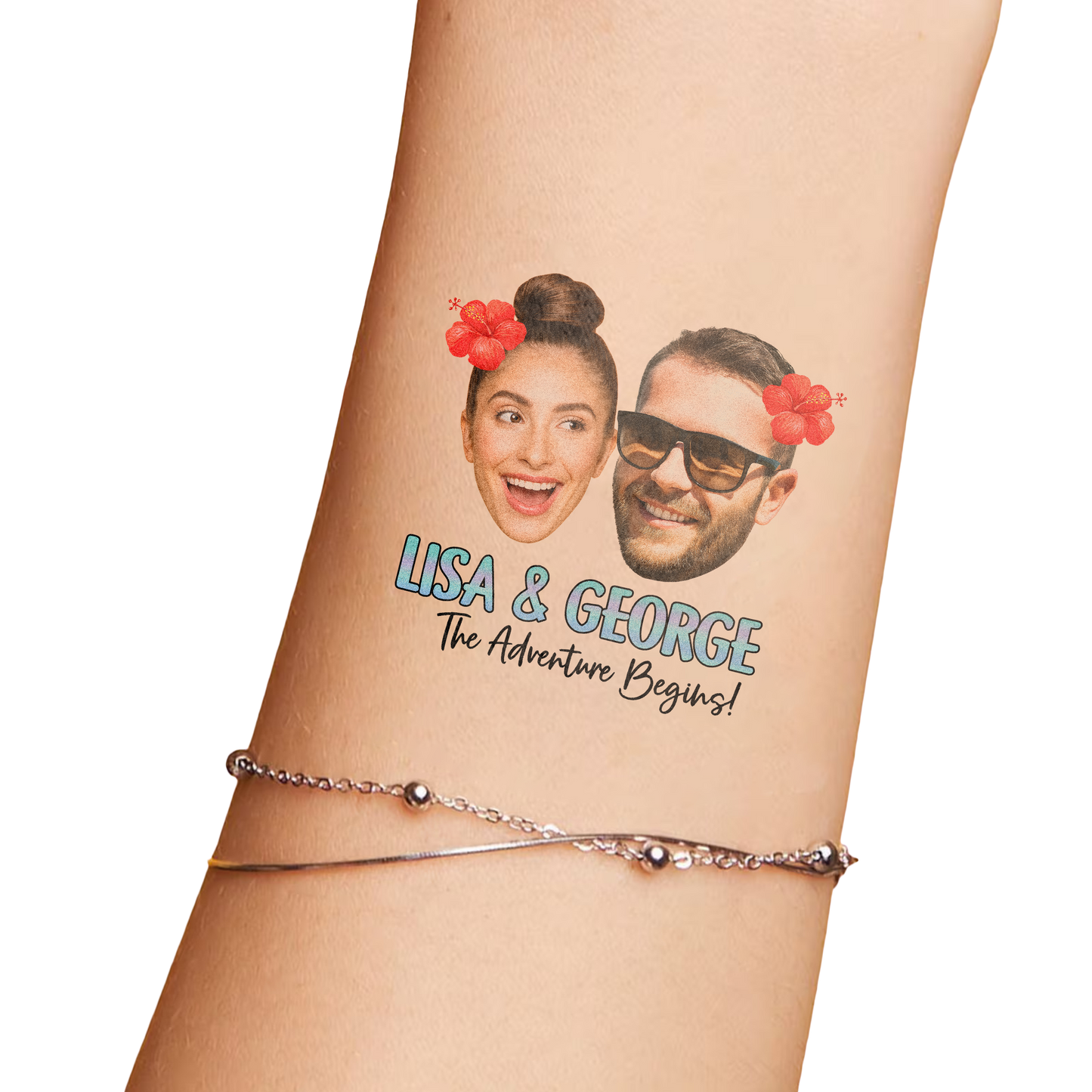 Wedding Custom Groom Bride Face Temporary Tattoo