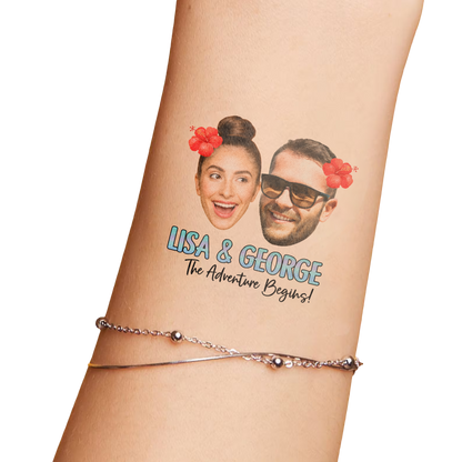 Wedding Custom Groom Bride Face Temporary Tattoo