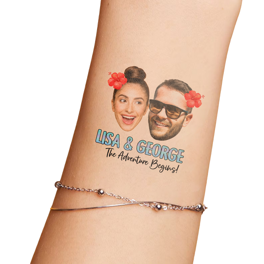 Wedding Custom Groom Bride Face Temporary Tattoo