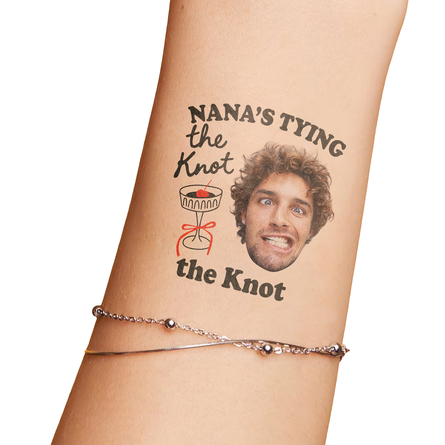 Tying The Knot Custom Groom Face Temporary Tattoo