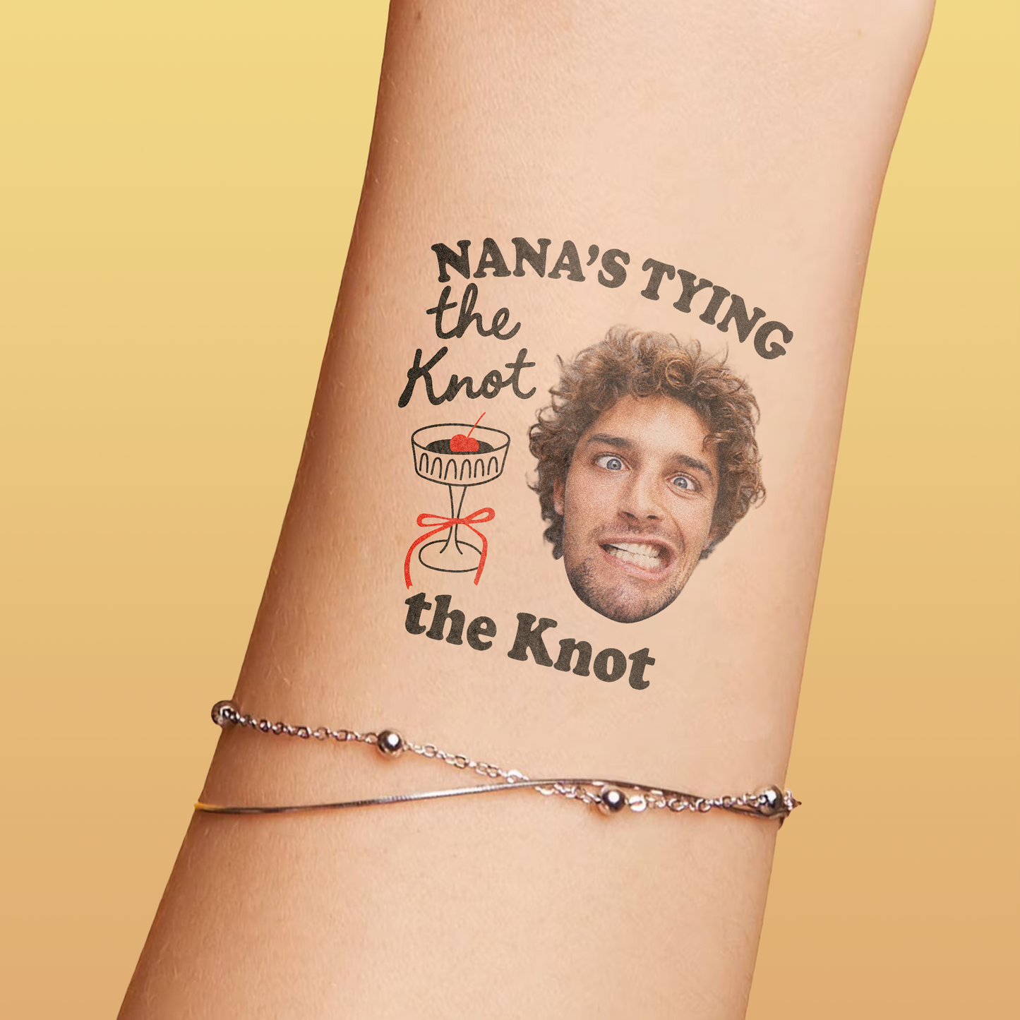 Tying The Knot Custom Groom Face Temporary Tattoo