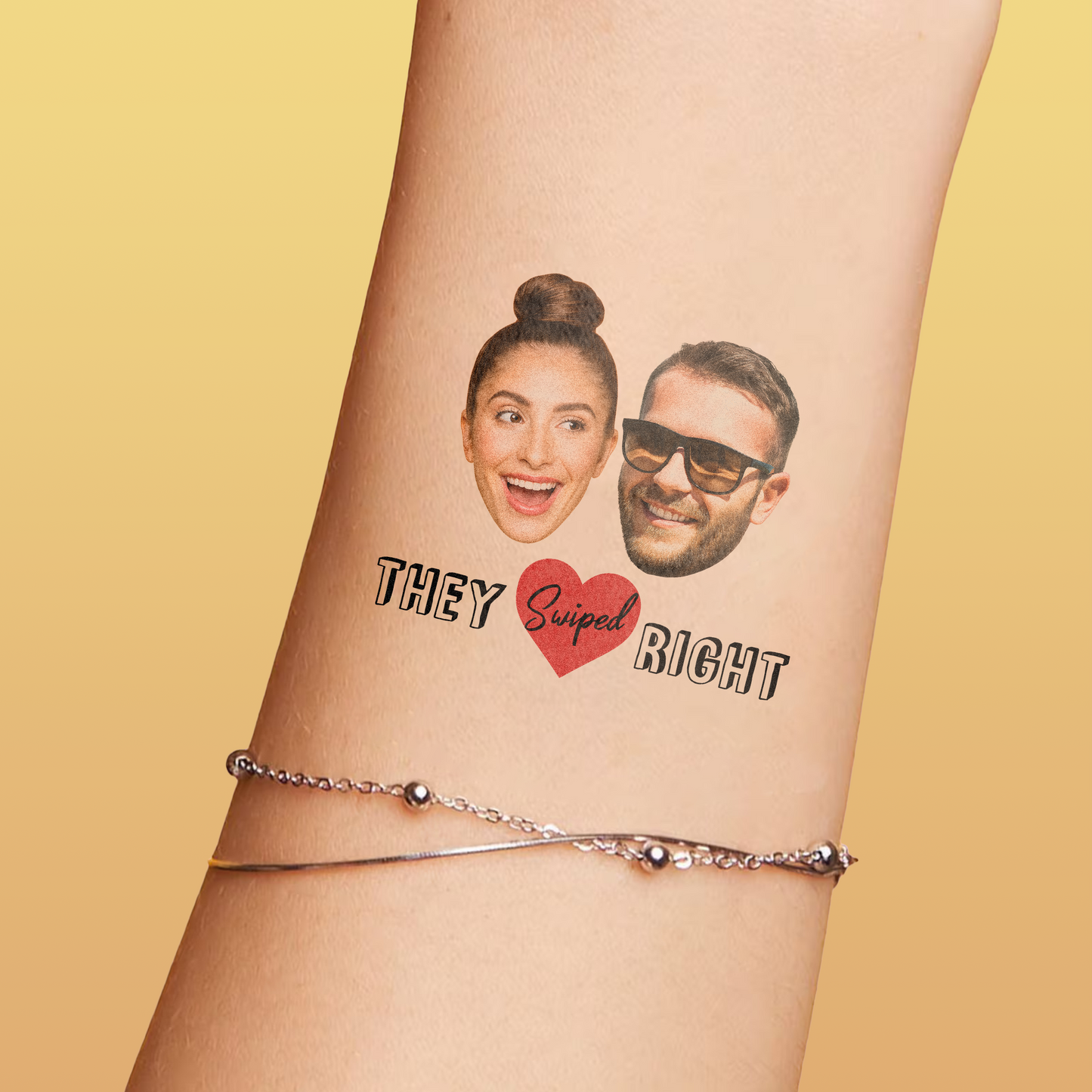 Wedding Custom Groom Bride Face Temporary Tattoo
