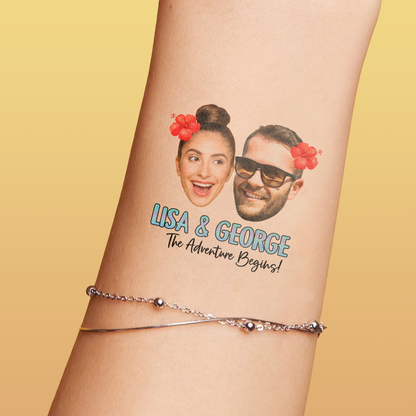Wedding Custom Groom Bride Face Temporary Tattoo