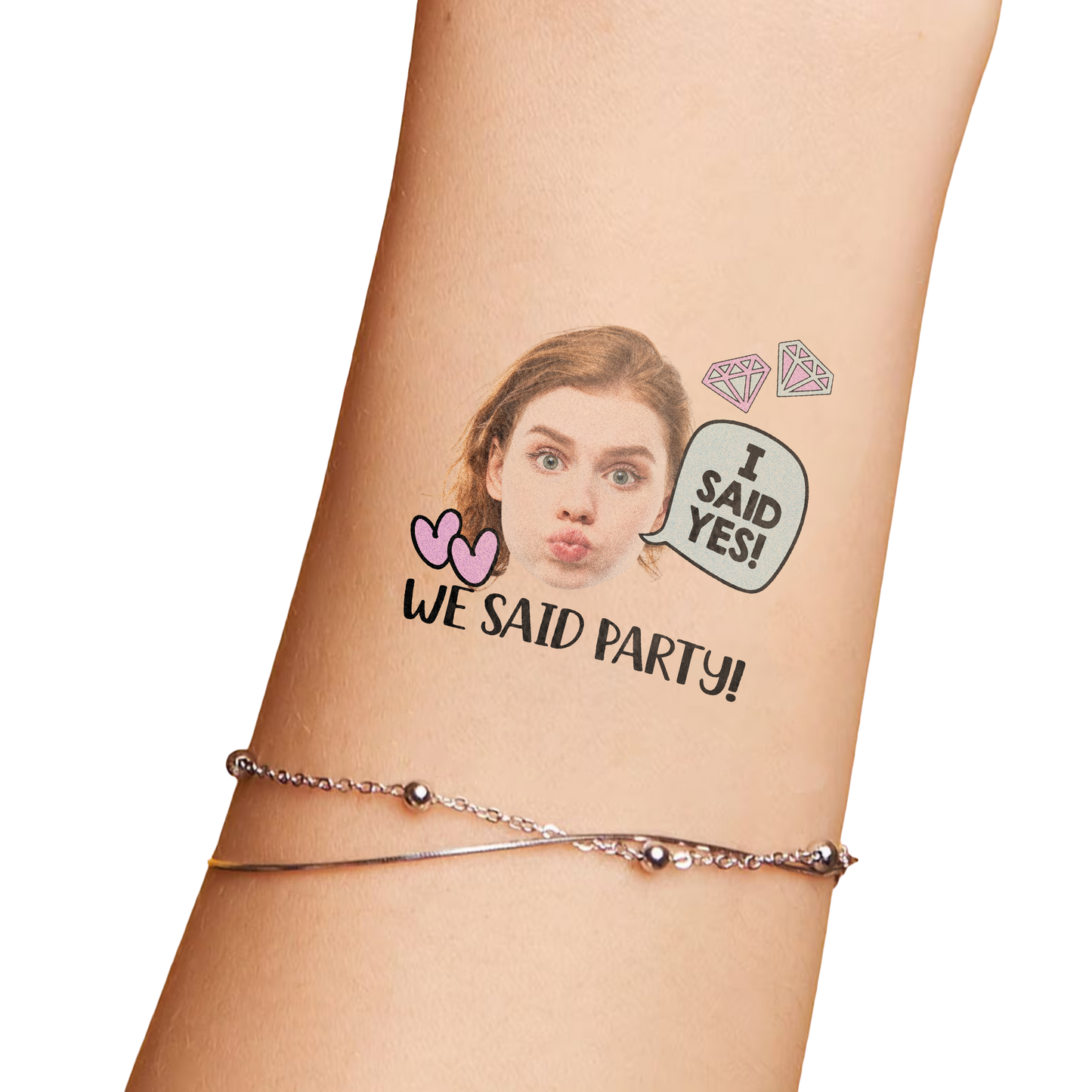 We Said Custom Bride Face Temporary Tattoo