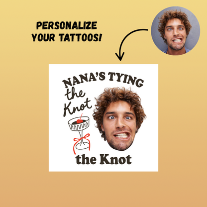 Tying The Knot Custom Groom Face Temporary Tattoo