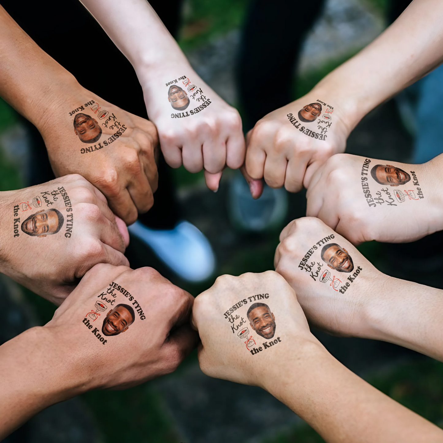 Tying The Knot Custom Groom Face Temporary Tattoo