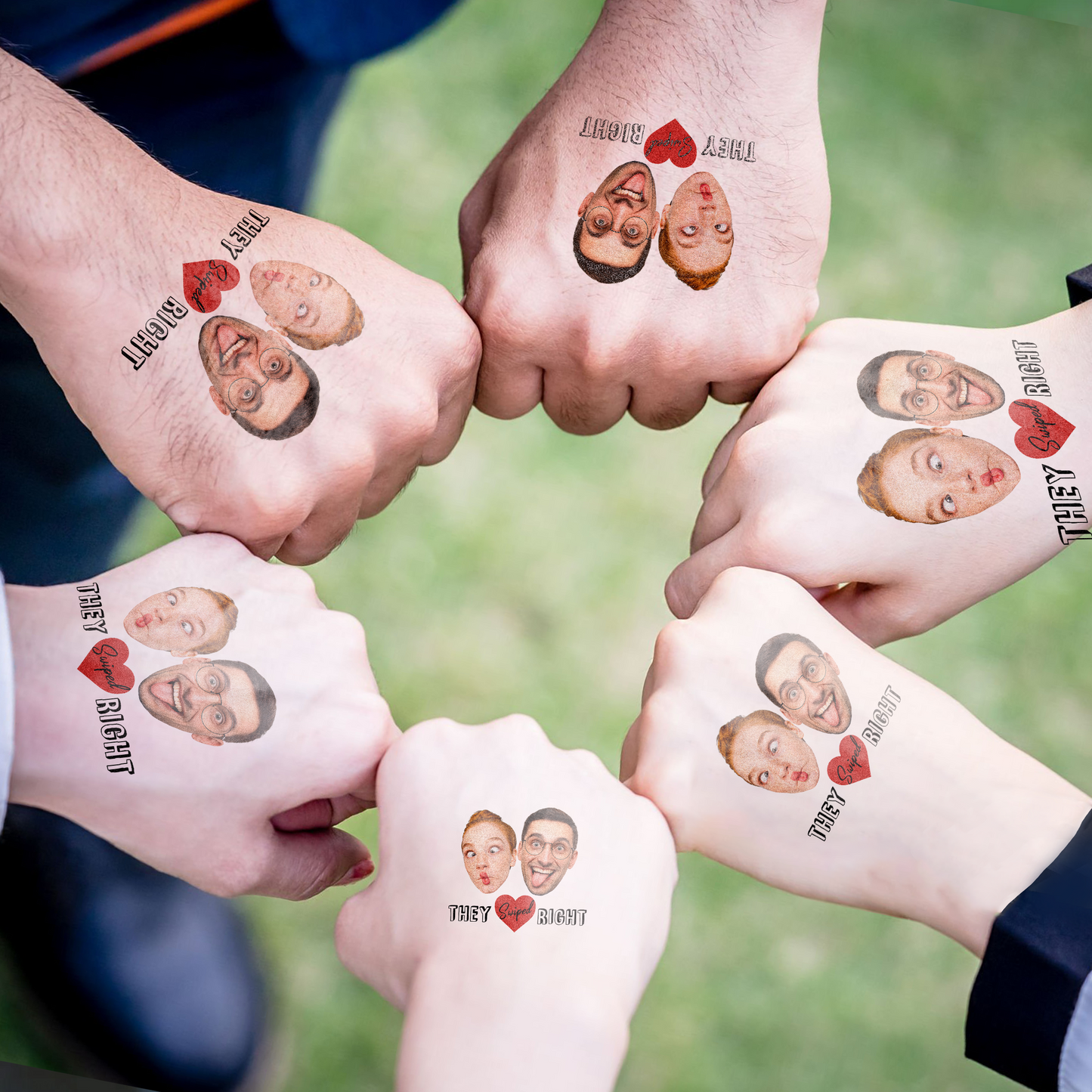 Wedding Custom Groom Bride Face Temporary Tattoo