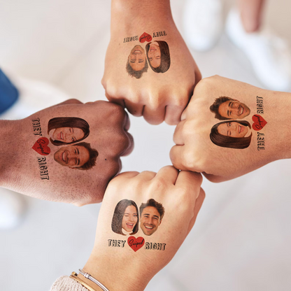 Wedding Custom Groom Bride Face Temporary Tattoo