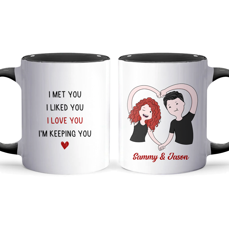 I Met You - Personalized Accent Mug