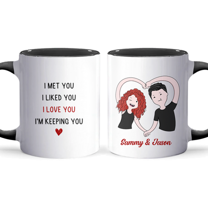 I Met You - Personalized Accent Mug