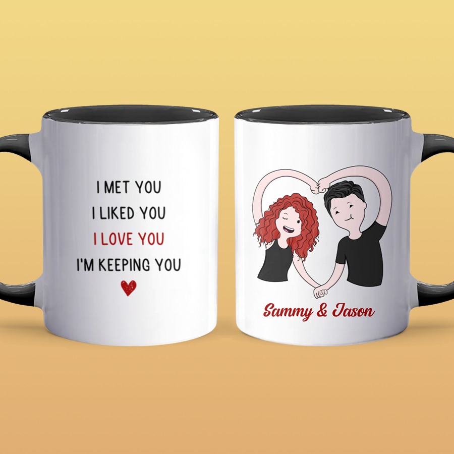 I Met You - Personalized Accent Mug