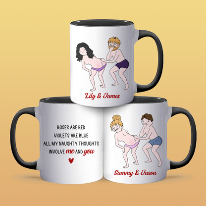 Naughty Thoughts - Personalized Accent Mug