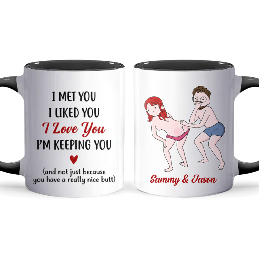 I Met You - Personalized Accent Mug