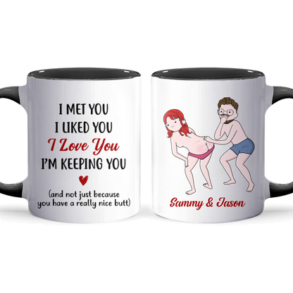 I Met You - Personalized Accent Mug