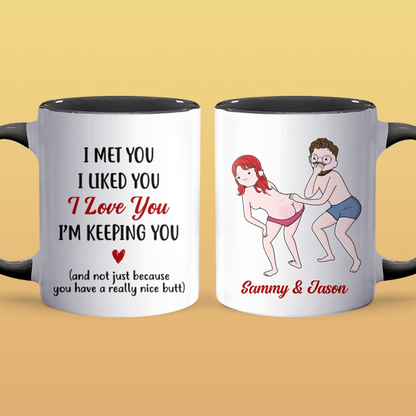 I Met You - Personalized Accent Mug