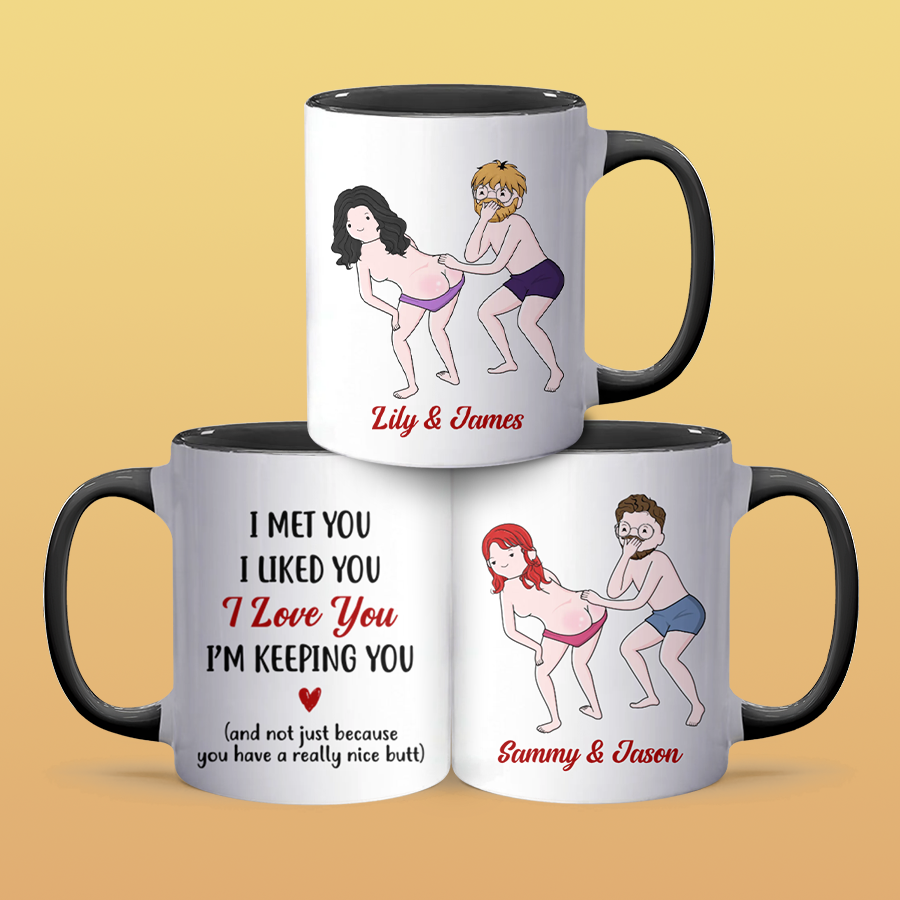 I Met You - Personalized Accent Mug