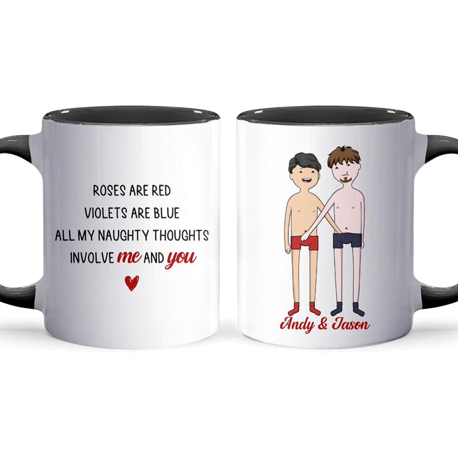 Naughty Thoughts - Personalized Accent Mug