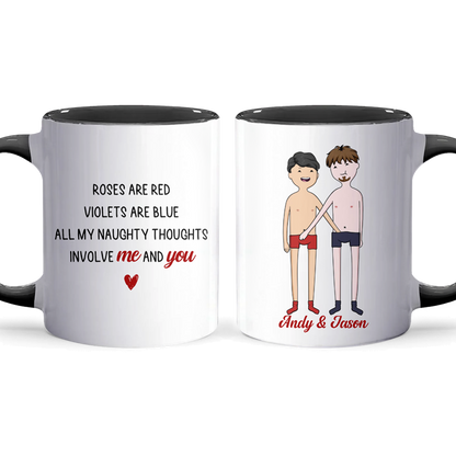 Naughty Thoughts - Personalized Accent Mug