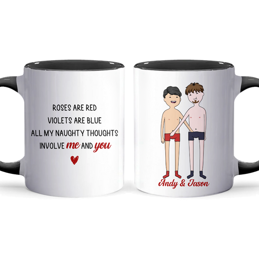 Naughty Thoughts - Personalized Accent Mug